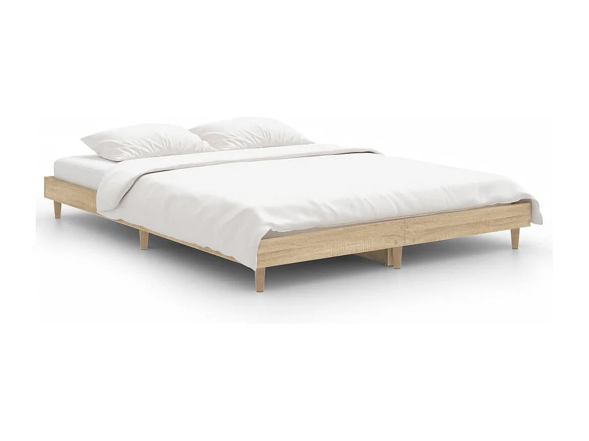Cadre de lit sans matelas chêne sonoma 140x190 cm