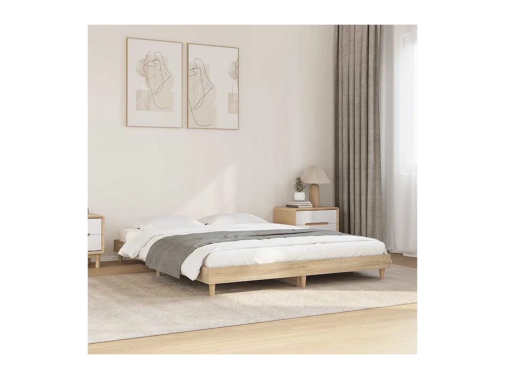 Bedframe zonder matras hout sonoma eikenkleurig 140x200 cm