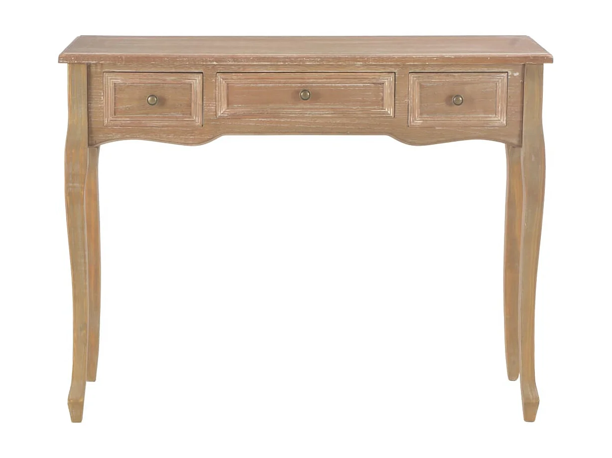 Table de console et coiffeuse avec 3 tiroirs Marron