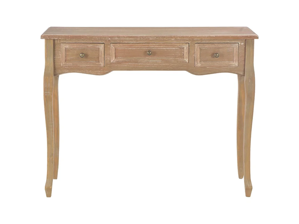 Table de console et coiffeuse avec 3 tiroirs Marron