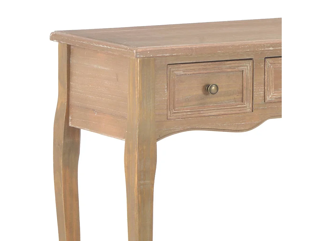 Table de console et coiffeuse avec 3 tiroirs Marron
