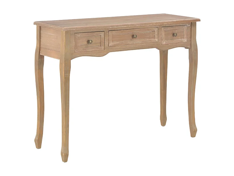 Table de console et coiffeuse avec 3 tiroirs Marron
