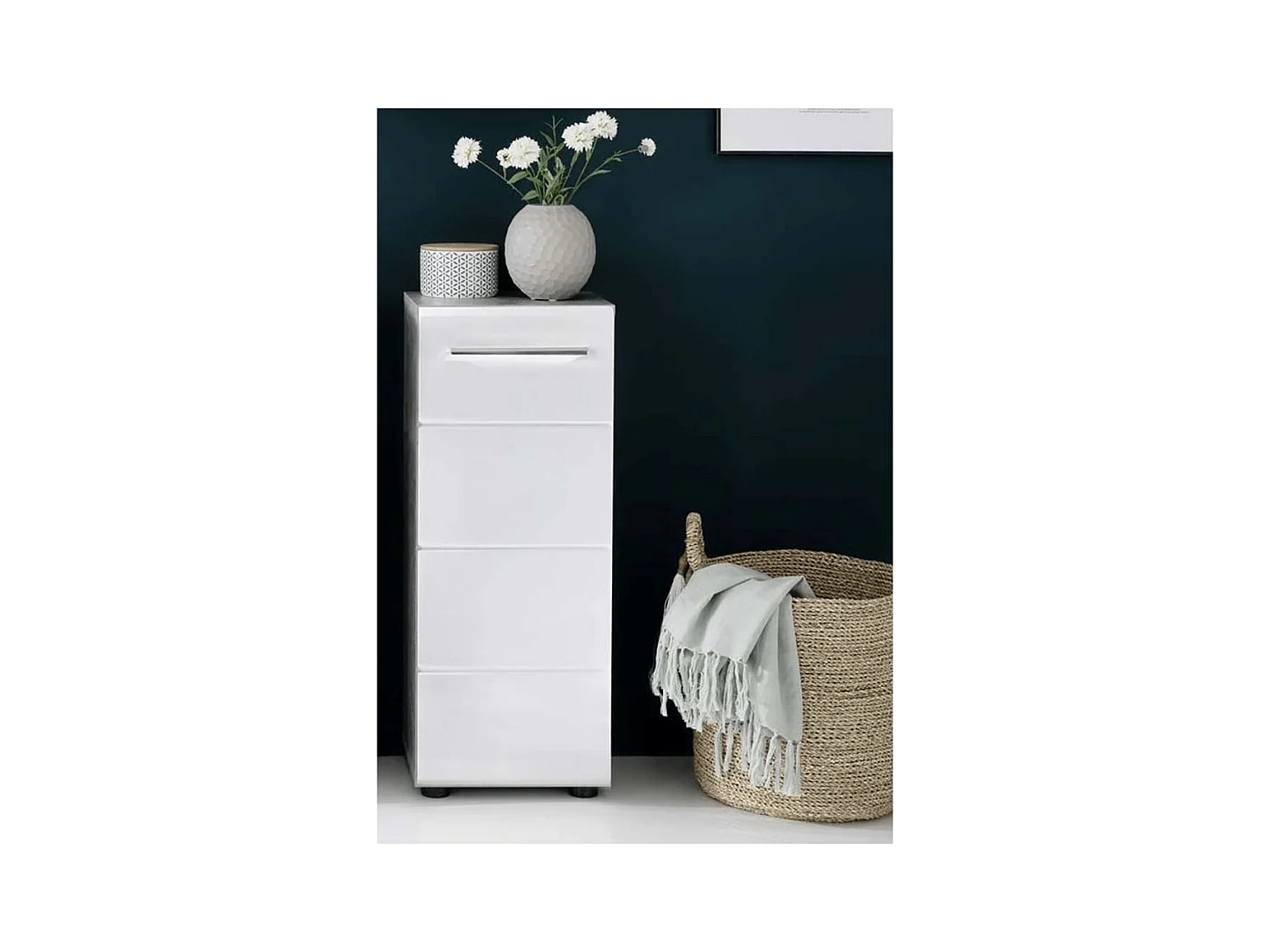 Armoire de rangement de sol Nano Blanc et gris ciment