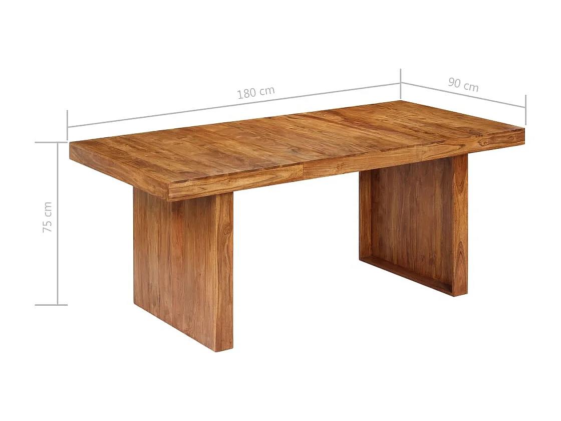 Tavolo da Pranzo 180x90x75 cm in Legno Massello di Acacia