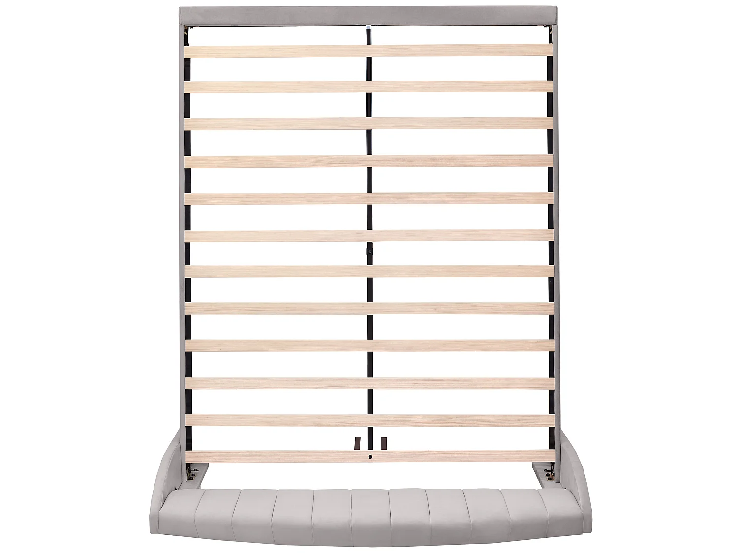 Bed met verstelbaar hoofdeinde - 160 x 200 cm - fluweel - lattenbodem - kleur grijs