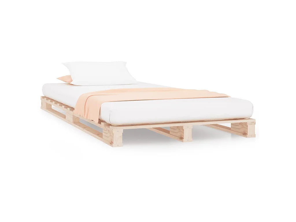 Letto a Pallet 90x200 cm in Legno Massello di Pino