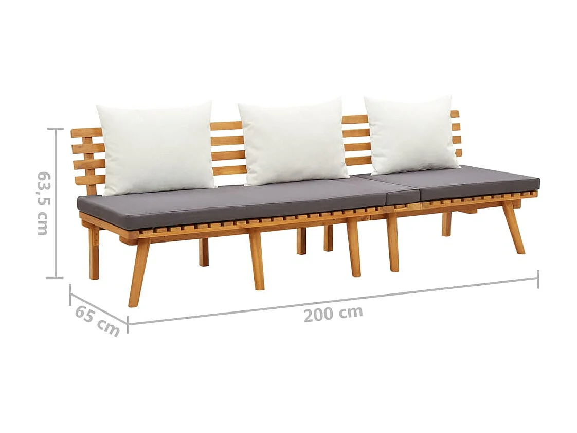 Lit de repos de jardin 200x65 cm Bois d'acacia solide