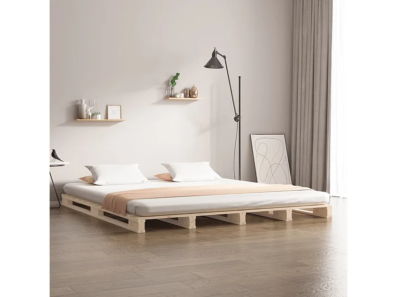 Lit de palette 160x200 cm bois de pin massif