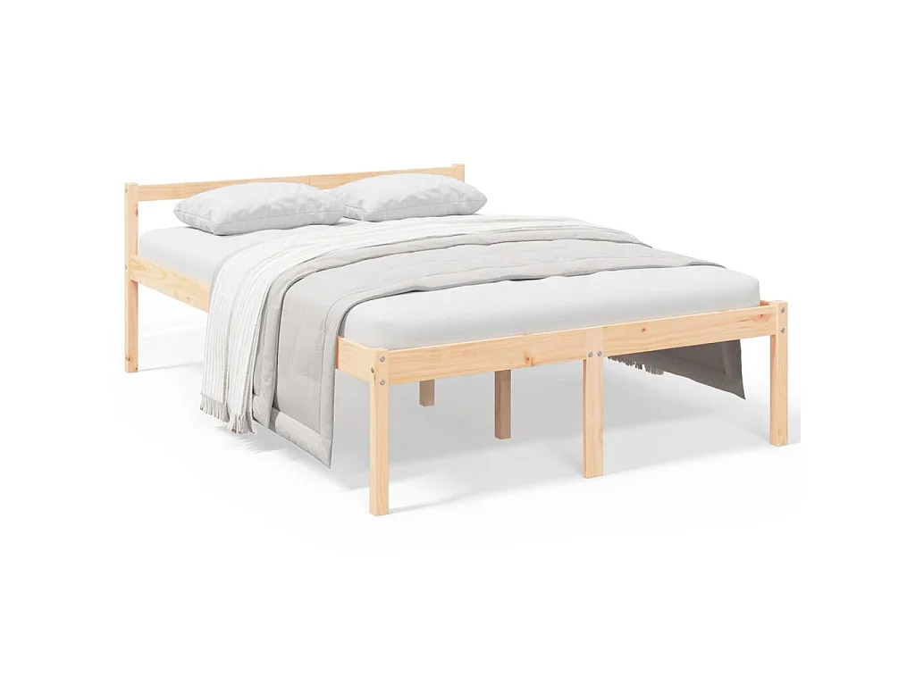 Cama de casal pequena para idosos 120x190 cm pinho maciço