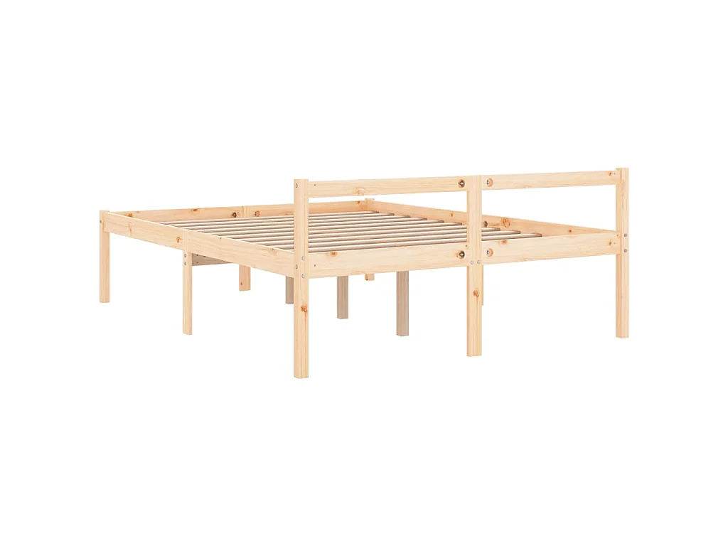 Lit pour personne âgée 120x190 cm petit double bois massif pin