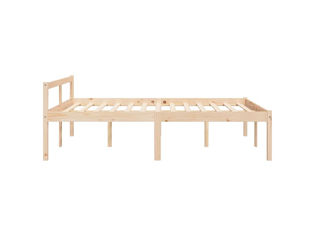 Lit pour personne âgée 120x190 cm petit double bois massif pin