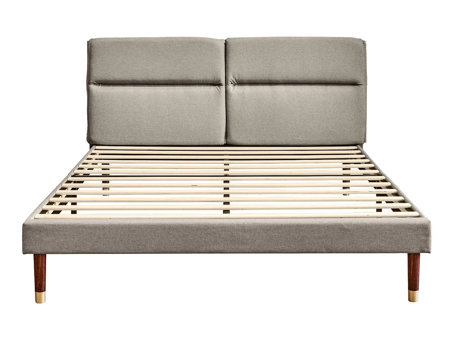 Bed met verstelbaar hoofdeinde - 160 x 200 cm - stof - kleur grijs + lattenbodem