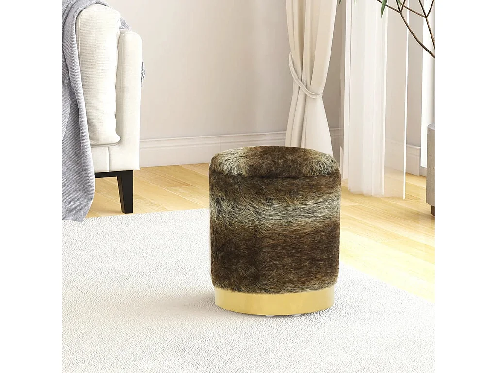 Tabouret de rangement rond Mélange de couleurs Peluche 31 x 37 cm