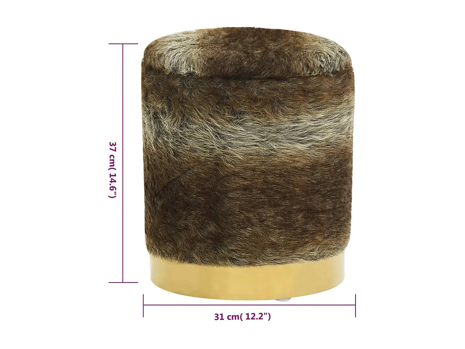 Tabouret de rangement rond Mélange de couleurs Peluche 31 x 37 cm