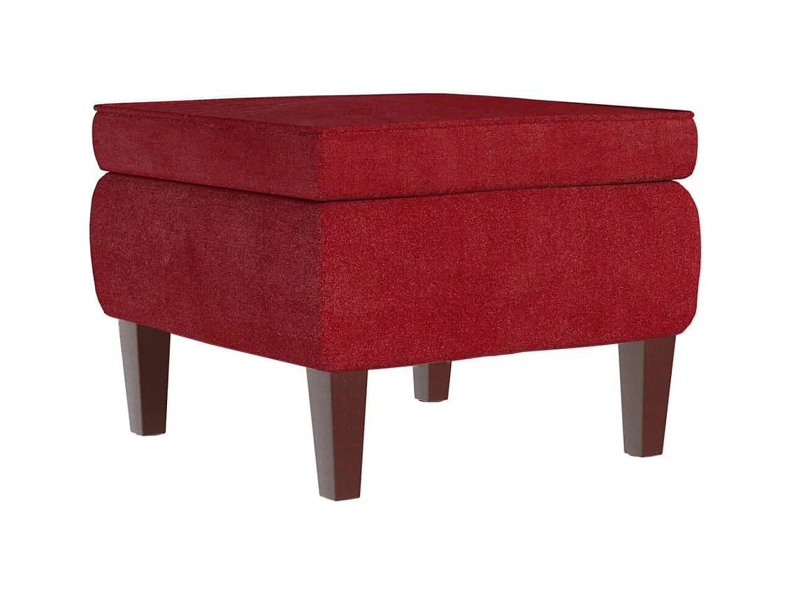 Tabouret avec pieds en bois Rouge bordeaux Velours