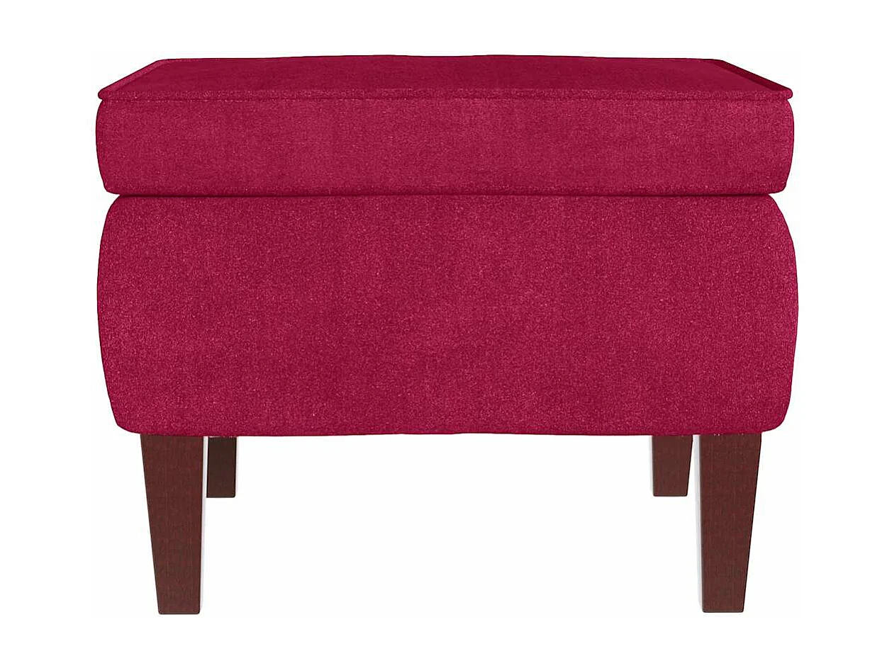 Tabouret avec pieds en bois Rouge bordeaux Velours