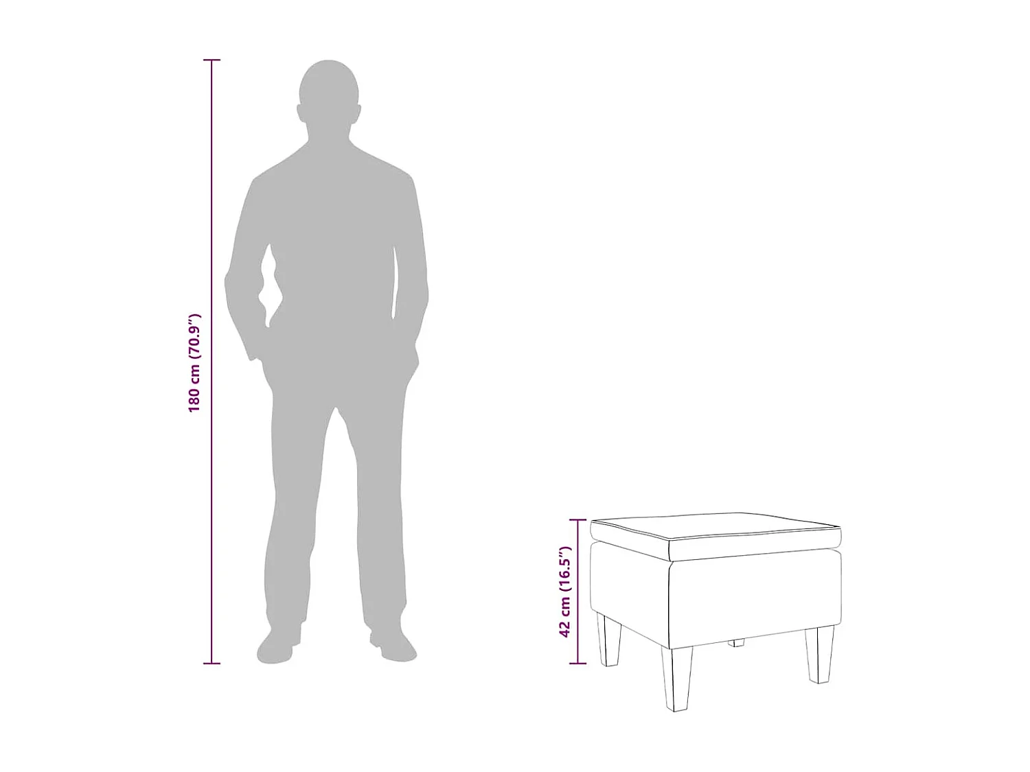 Bordowy Puf z Weluru z Drewnianymi Nogami - Wygodny i Stylowy