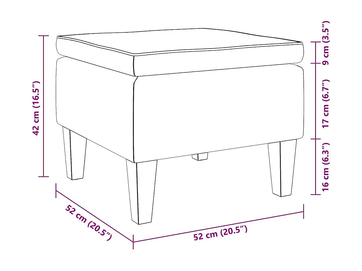 Tabouret avec pieds en bois Rouge bordeaux Velours