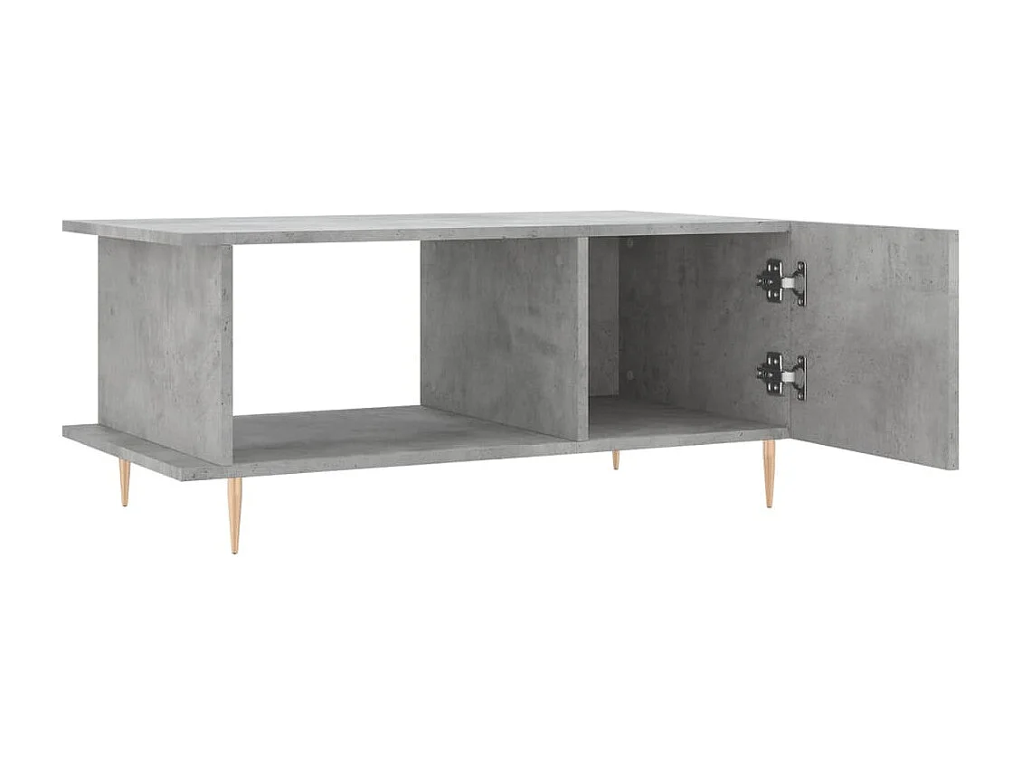 Table basse gris béton 90x50x40 cm bois d'ingénierie