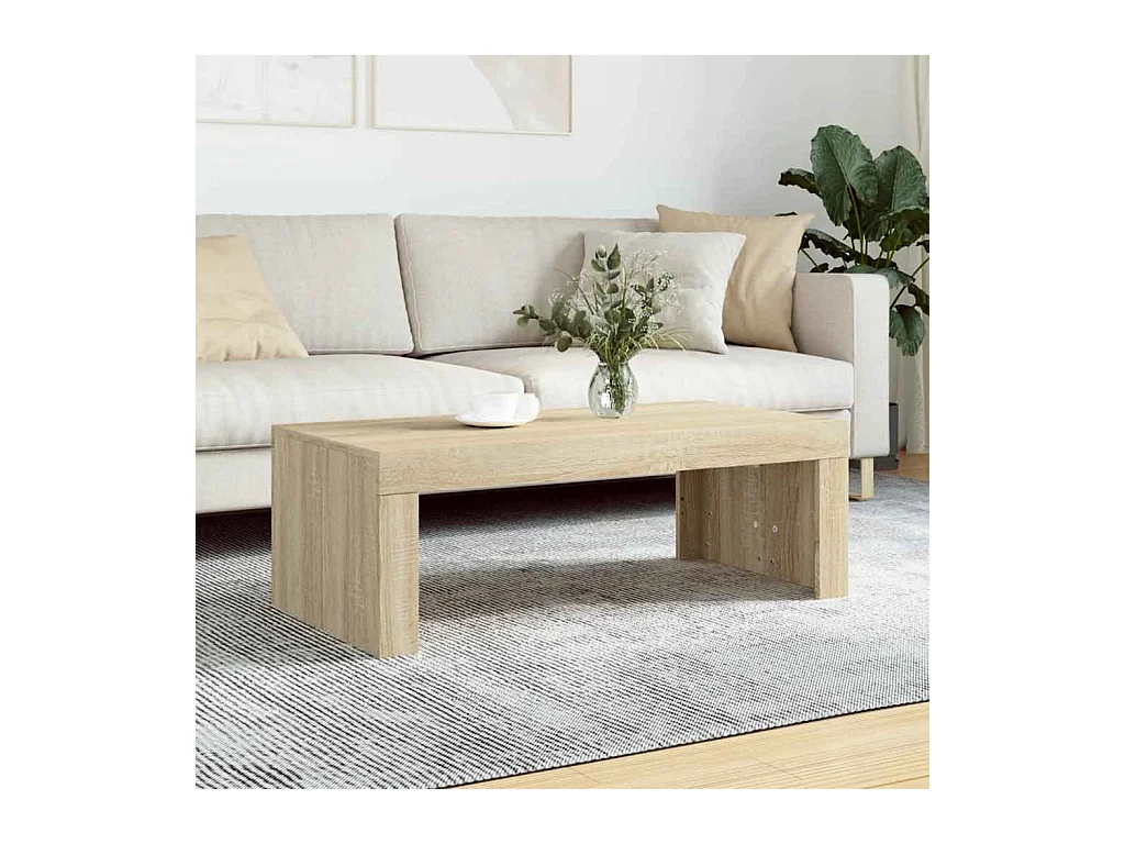 Table basse chêne sonoma 102x50x36 cm bois d'ingénierie