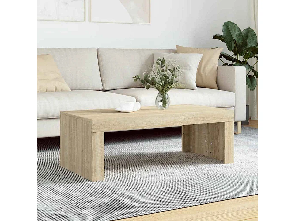 Table basse chêne sonoma 102x50x36 cm bois d'ingénierie