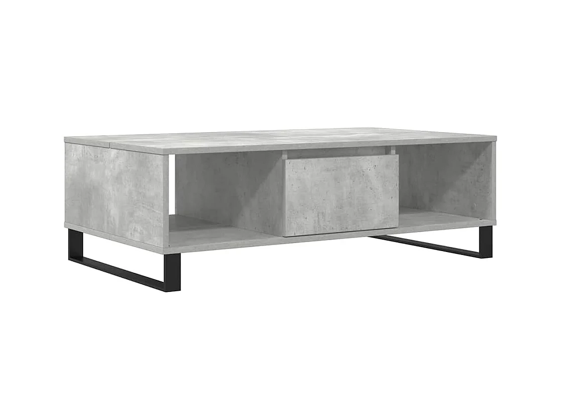Table basse gris béton 104x60x35 cm bois d'ingénierie