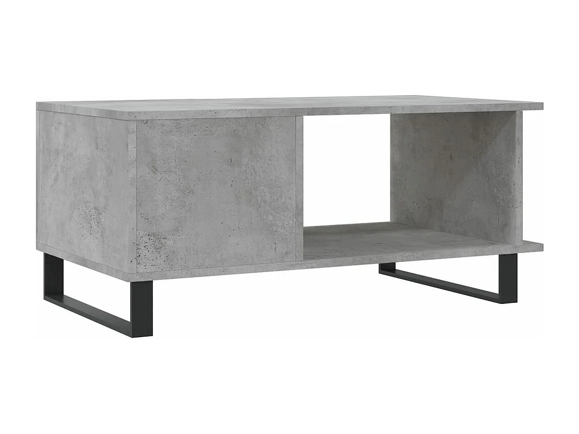 Table basse gris béton 90x50x40 cm bois d'ingénierie