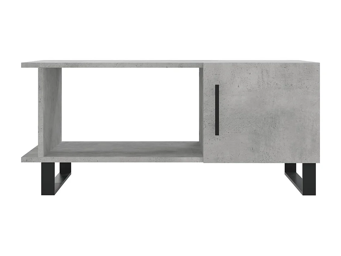 Table basse gris béton 90x50x40 cm bois d'ingénierie