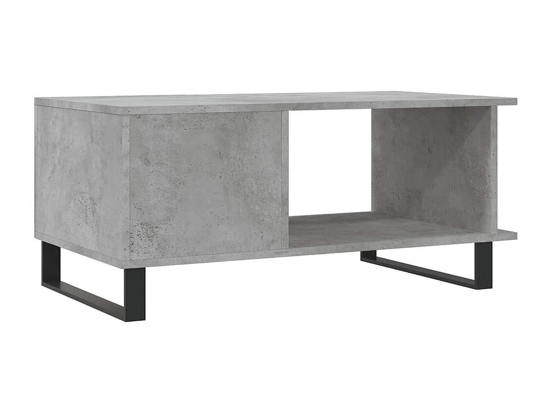 Table basse gris béton 90x50x40 cm bois d'ingénierie