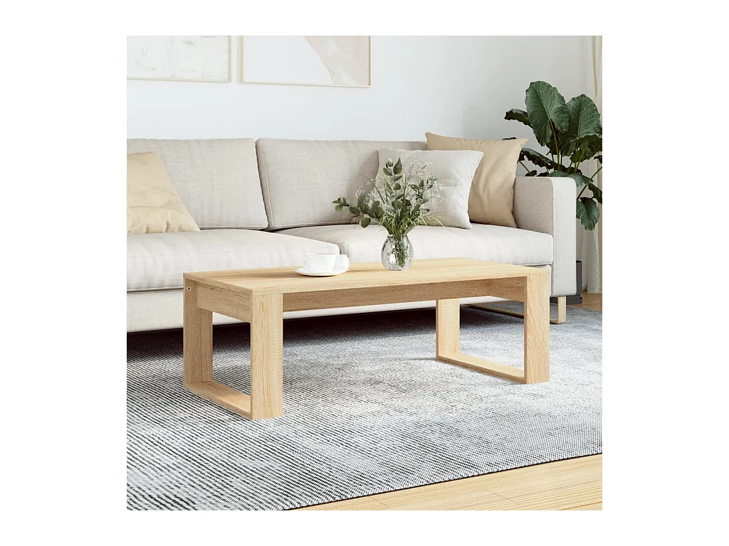 Table basse chêne sonoma 102x50x35 cm bois d'ingénierie