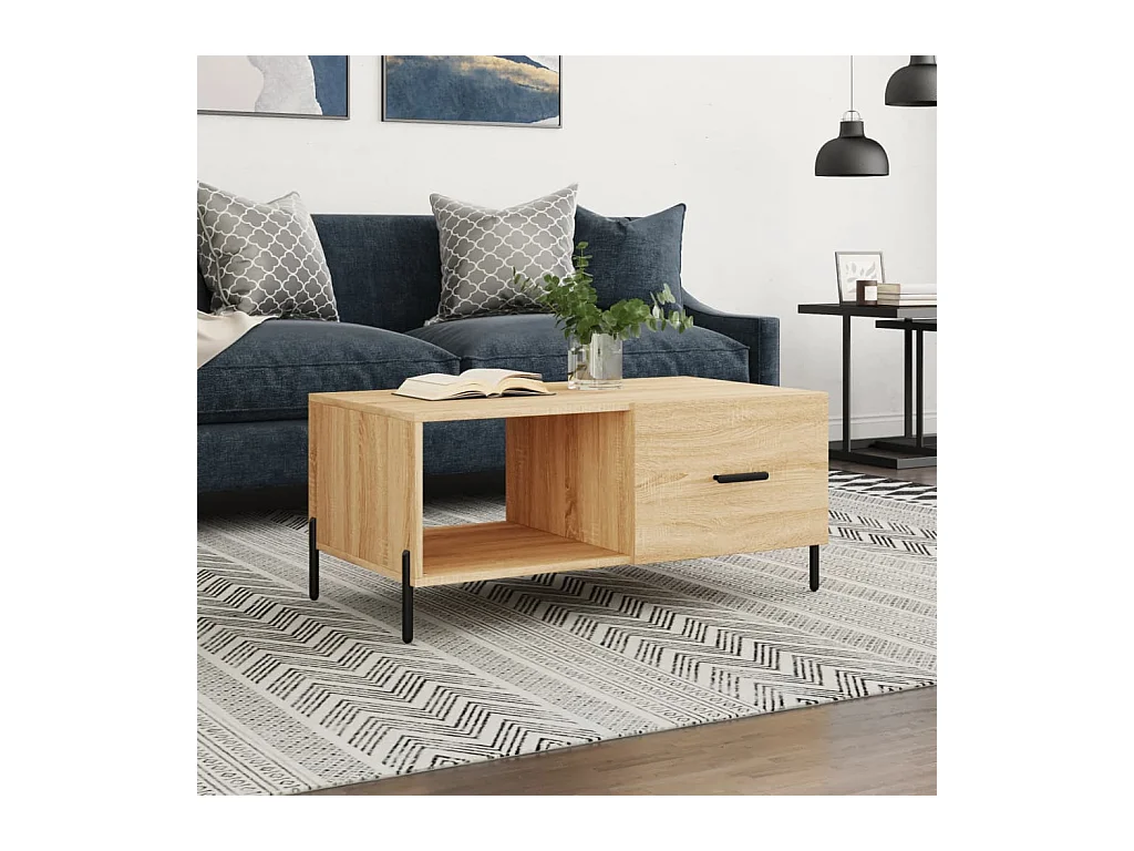 Table basse chêne sonoma 90x50x40 cm bois d'ingénierie
