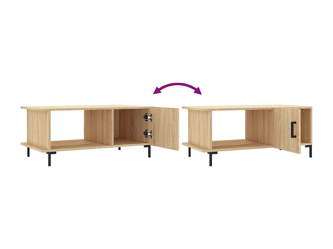 Table basse chêne sonoma 90x50x40 cm bois d'ingénierie