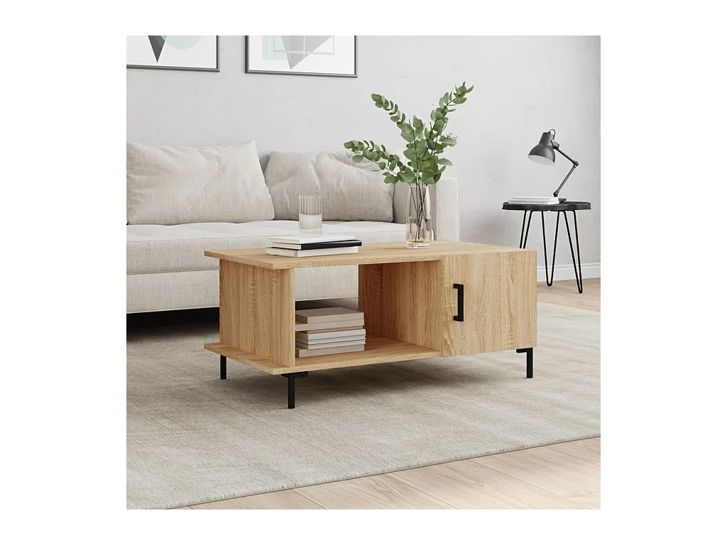 Table basse chêne sonoma 90x50x40 cm bois d'ingénierie