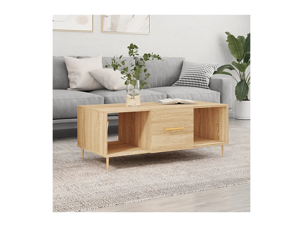 Table basse chêne sonoma 102x50x40 cm bois d'ingénierie