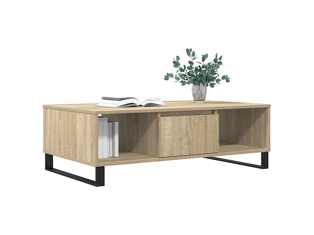 Table basse chêne sonoma 104x60x35 cm bois d'ingénierie