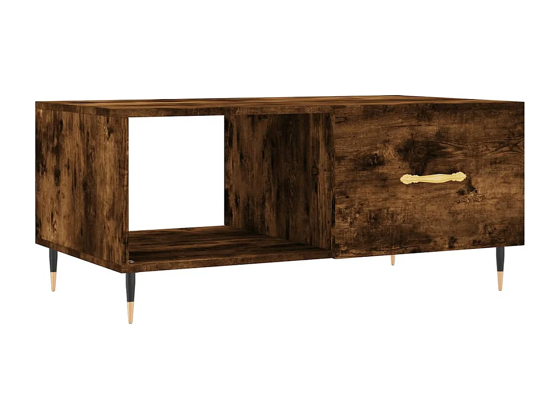 Table basse chêne fumé 90x50x40 cm bois d'ingénierie