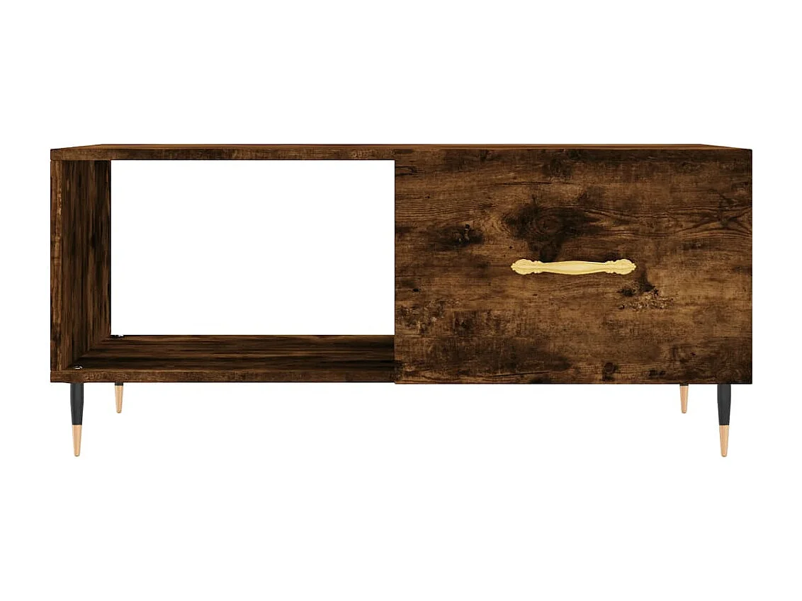 Table basse chêne fumé 90x50x40 cm bois d'ingénierie