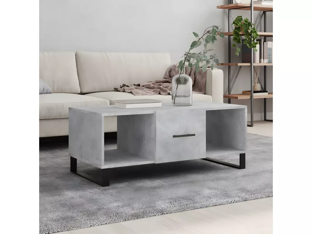 Kauf Unique Couchtisch Betongrau 102x50x40 cm Holzwerkstoff