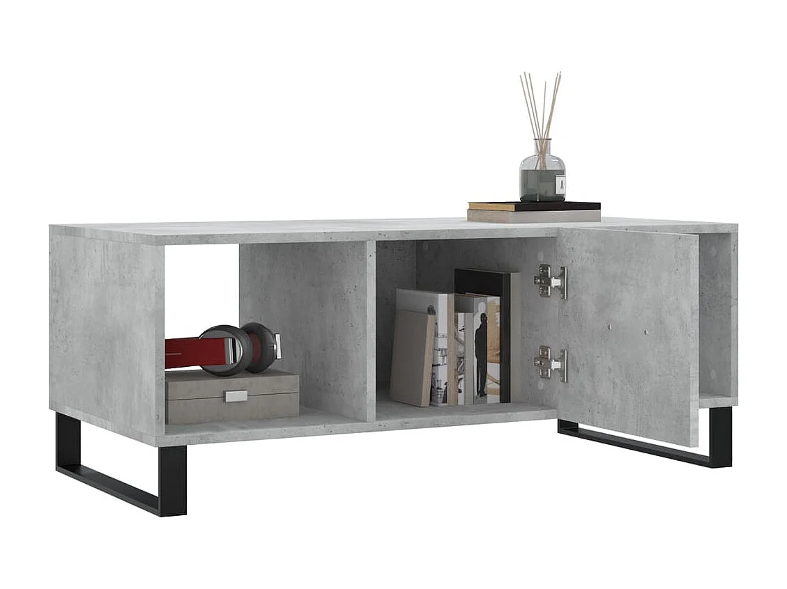 Mesa de centro 102x50x40 cm madeira processada cinza cimento