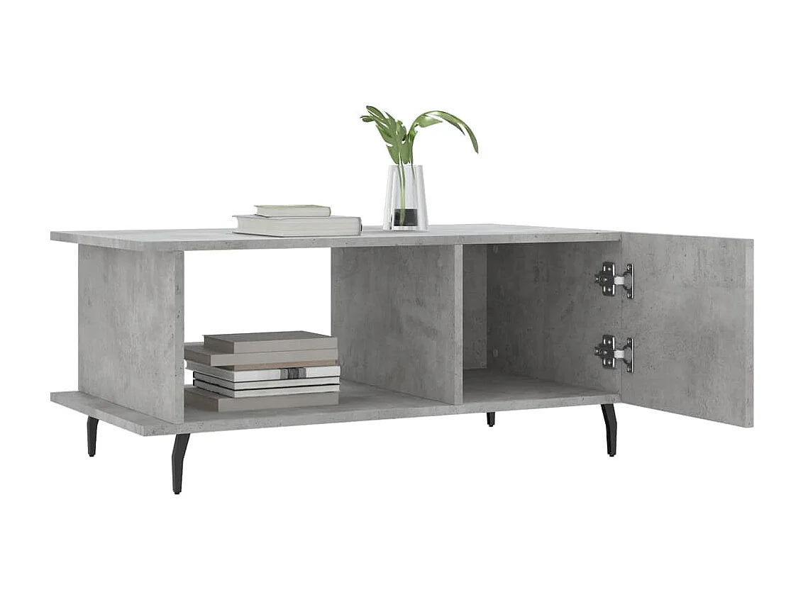 Mesa de centro 90x50x40 madeira processada cinza cimento