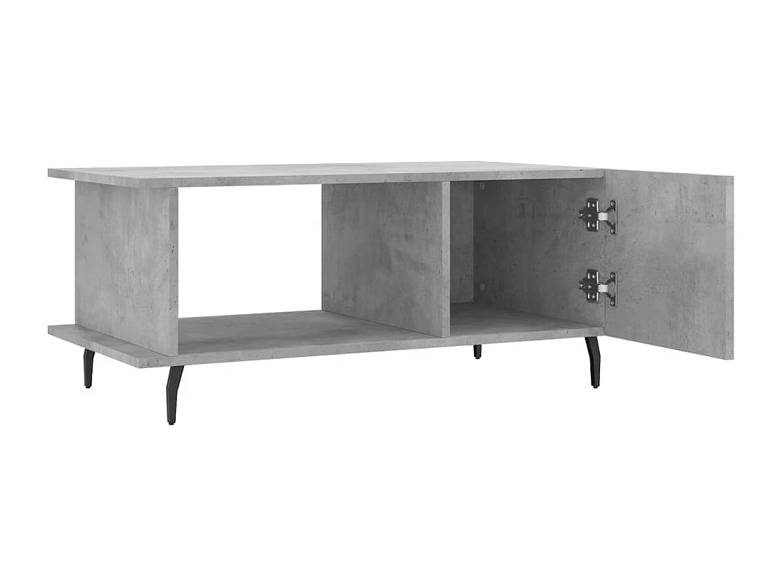 Mesa de centro 90x50x40 madeira processada cinza cimento