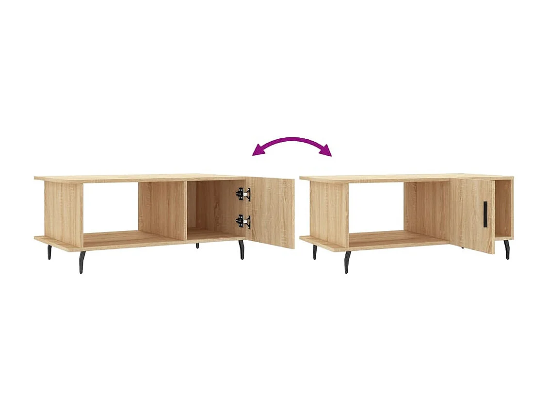 Table basse chêne sonoma 90x50x40 cm bois d'ingénierie