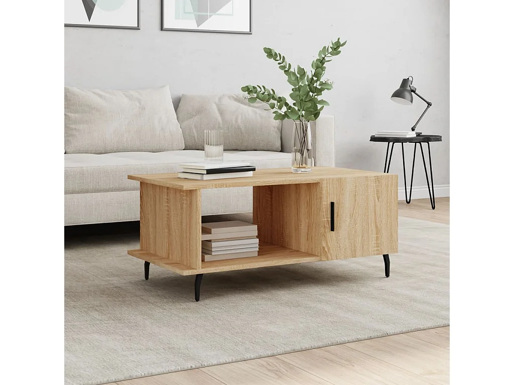 Table basse chêne sonoma 90x50x40 cm bois d'ingénierie