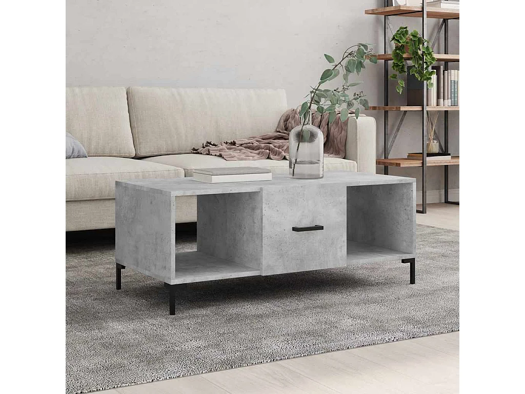 Salontafel 102x50x40 cm bewerkt hout betongrijs