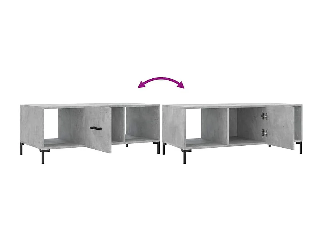 Salontafel 102x50x40 cm bewerkt hout betongrijs