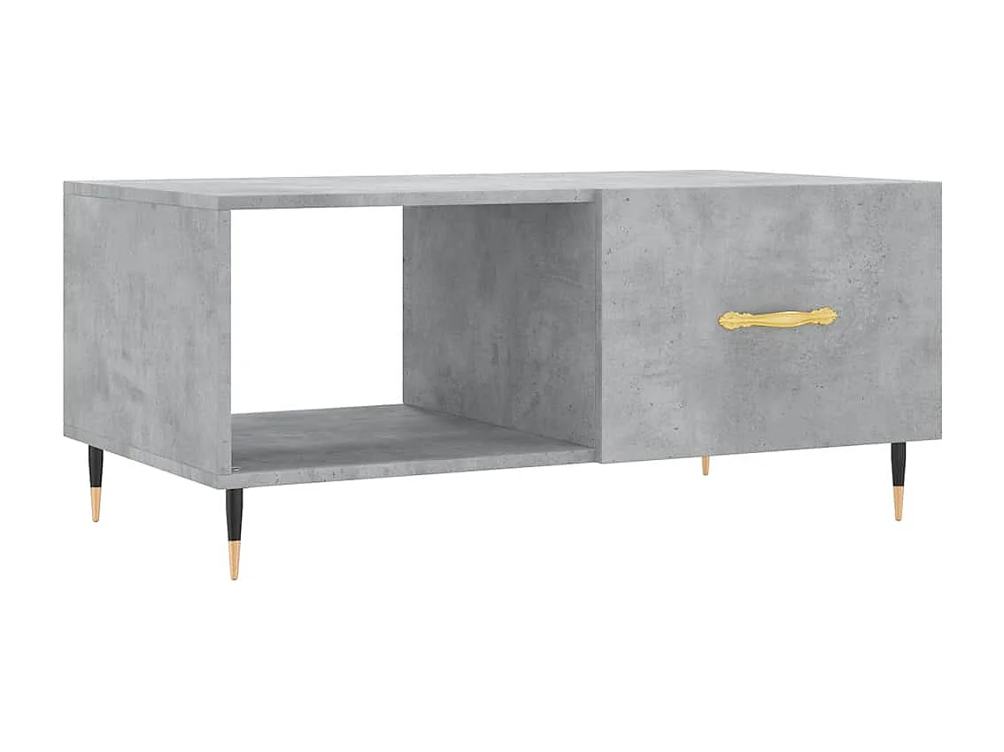 Table basse gris béton 90x50x40 cm bois d'ingénierie
