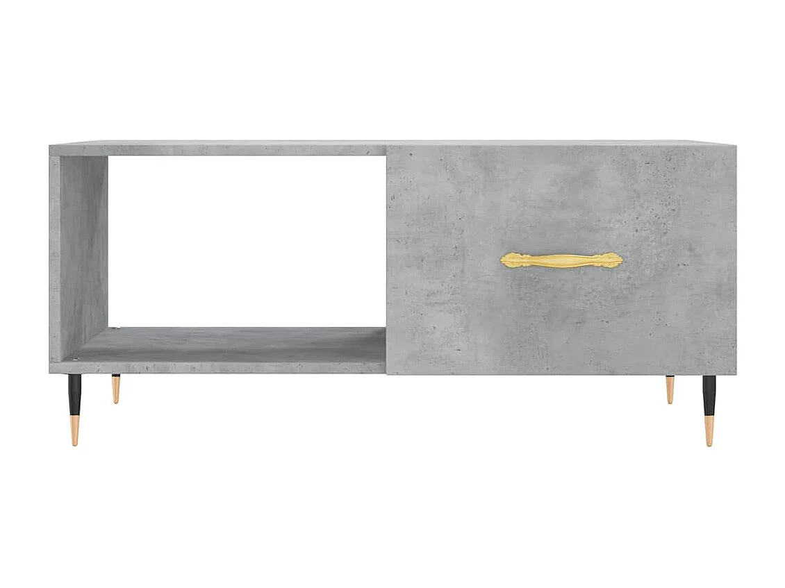 Table basse gris béton 90x50x40 cm bois d'ingénierie
