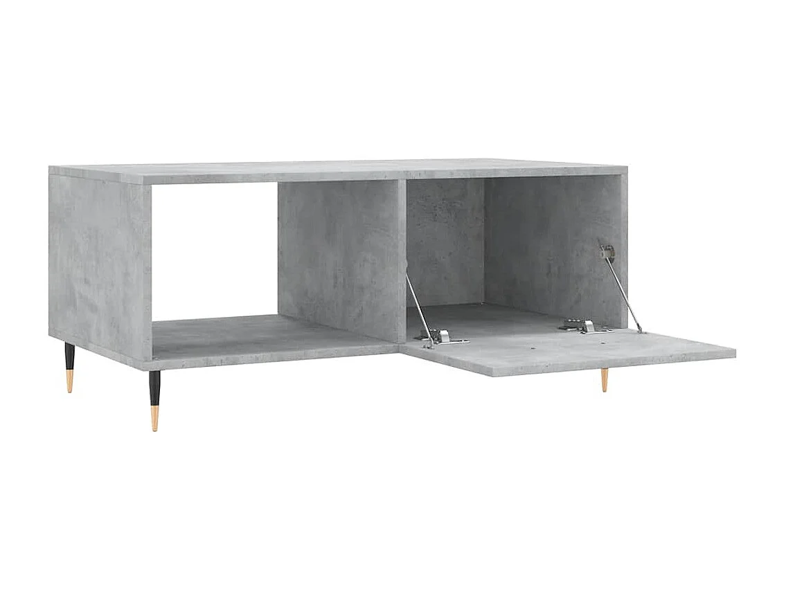 Table basse gris béton 90x50x40 cm bois d'ingénierie