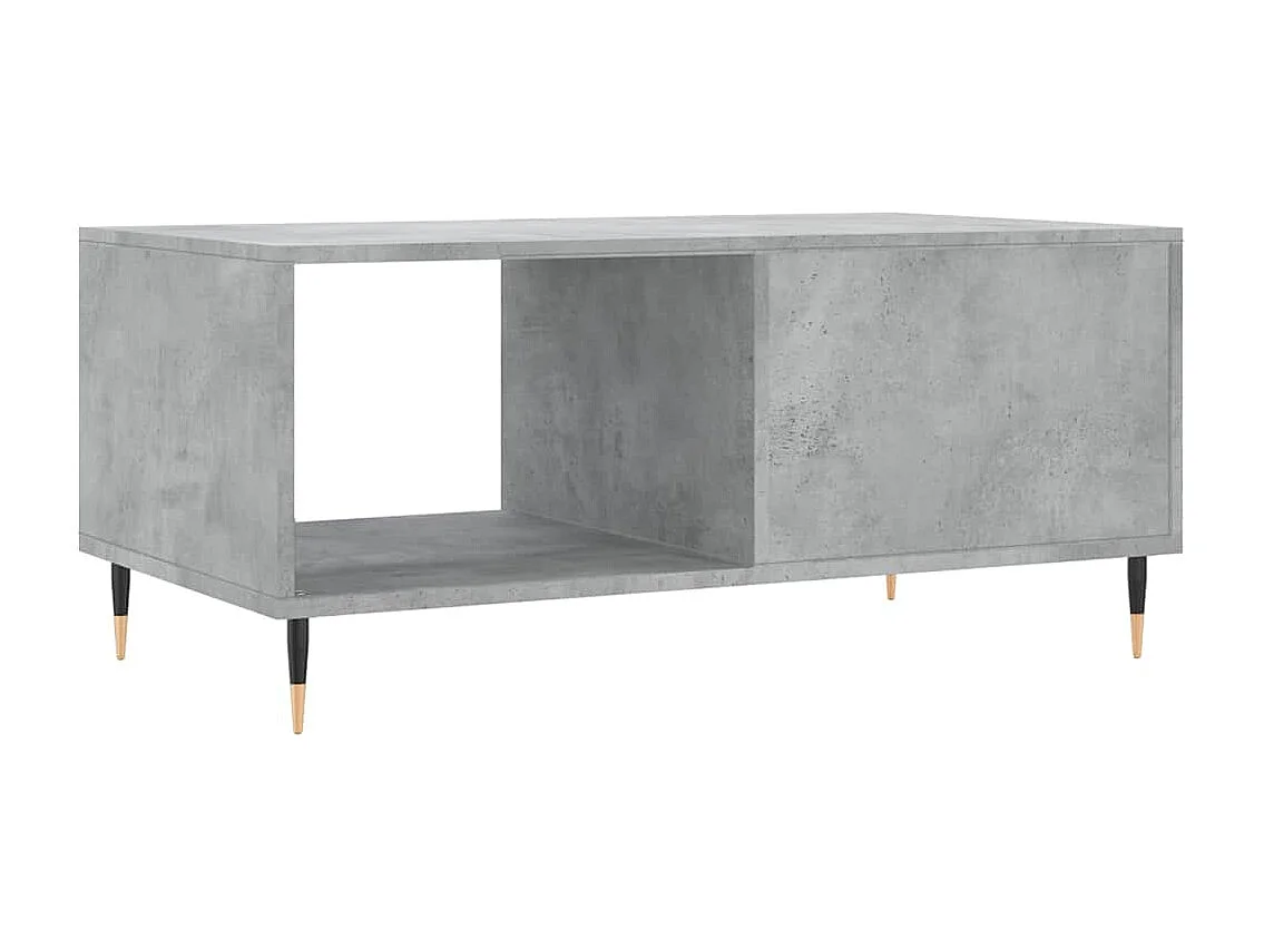 Table basse gris béton 90x50x40 cm bois d'ingénierie