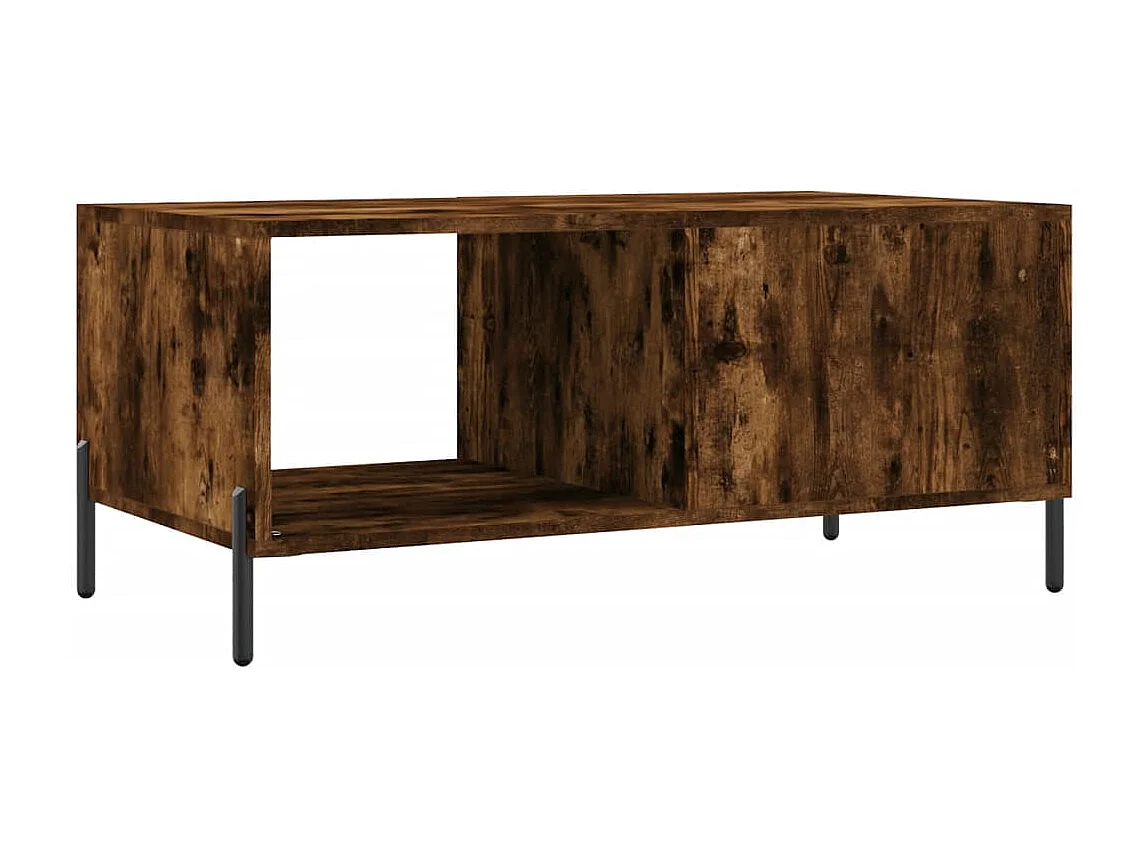 Table basse chêne fumé 90x50x40 cm bois d'ingénierie